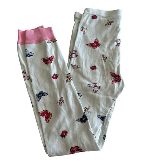 Hanna Andersson Butterfly Print Long John Pajama Pants - Size 10 - Picture 1 of 5